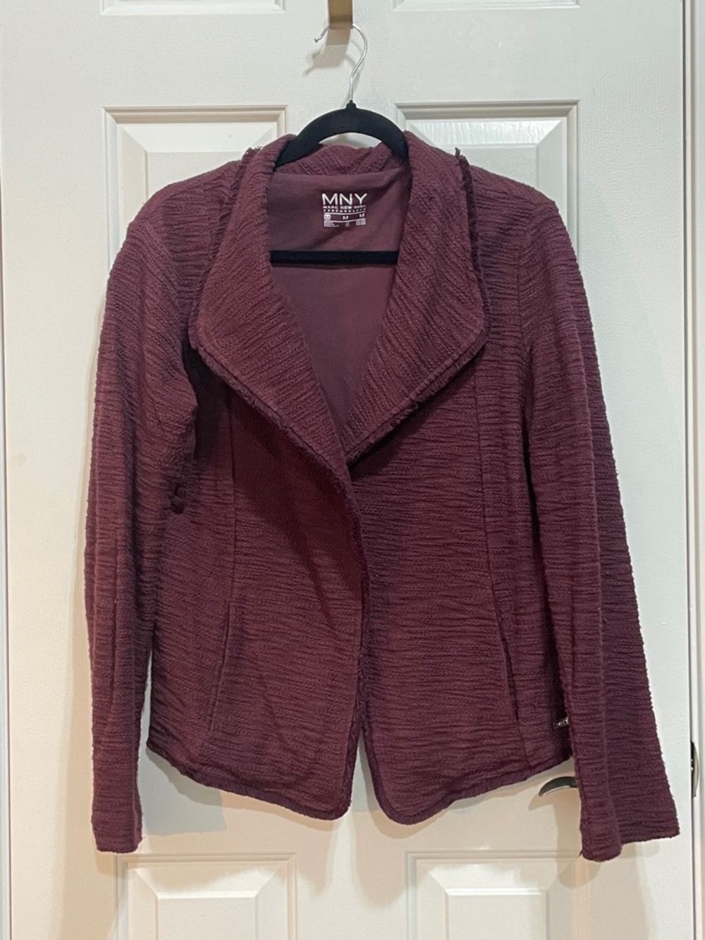 Marc New York Plum Soft Textured Open-Front Blazer
